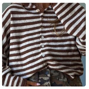 Brown stripe Isla Cardigan